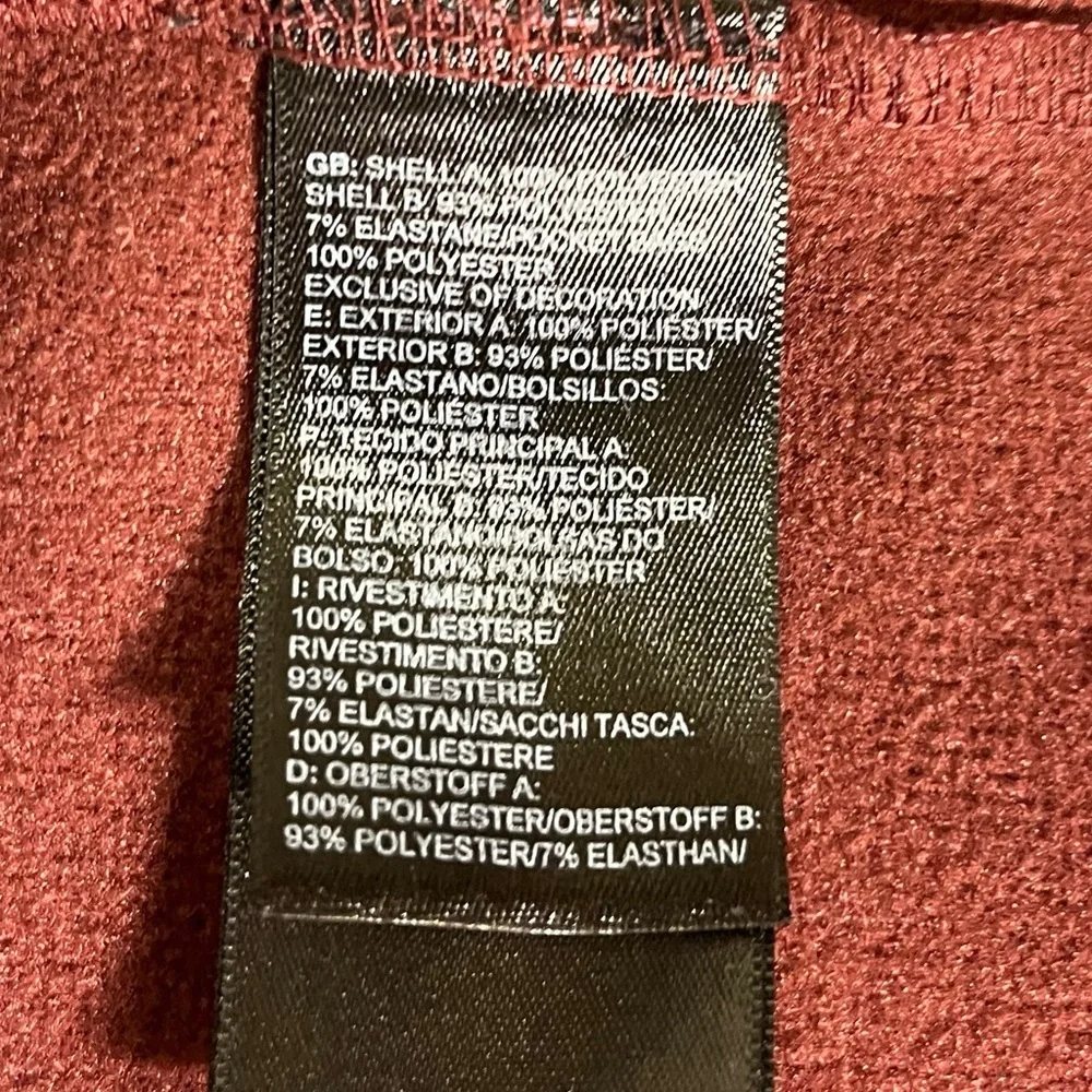 The North Face Men's Maroon Hoodie Jacket with Orange Accents